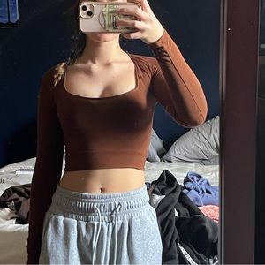 Brown crop top